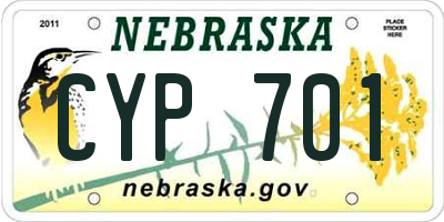 NE license plate CYP701