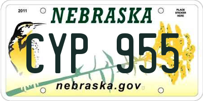 NE license plate CYP955