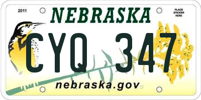 NE license plate CYQ347