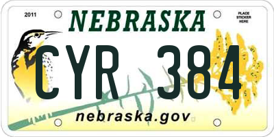 NE license plate CYR384