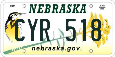 NE license plate CYR518