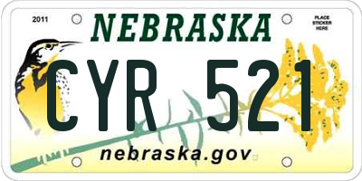 NE license plate CYR521