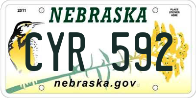 NE license plate CYR592