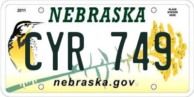 NE license plate CYR749