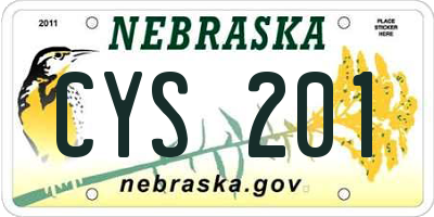 NE license plate CYS201