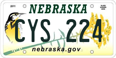 NE license plate CYS224