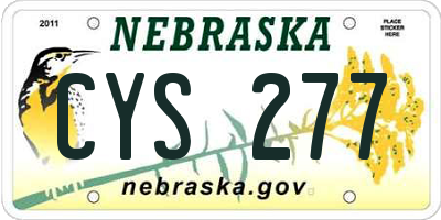 NE license plate CYS277