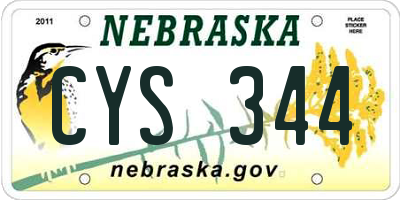 NE license plate CYS344