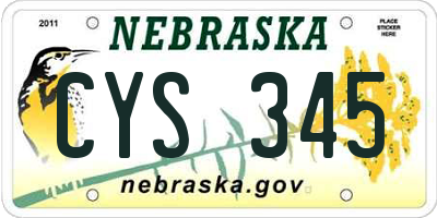 NE license plate CYS345