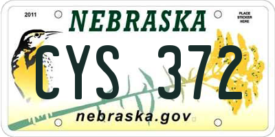 NE license plate CYS372