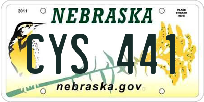 NE license plate CYS441
