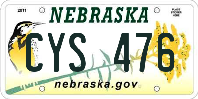 NE license plate CYS476