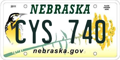 NE license plate CYS740