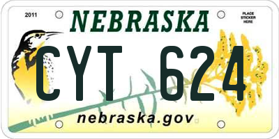 NE license plate CYT624