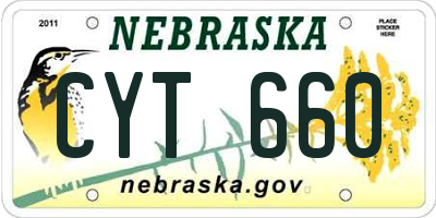 NE license plate CYT660