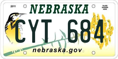 NE license plate CYT684