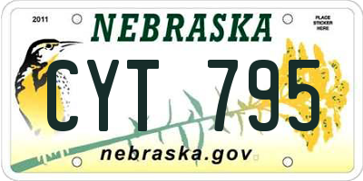 NE license plate CYT795