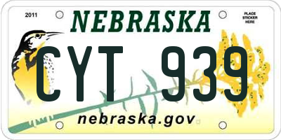 NE license plate CYT939