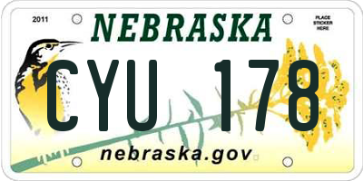 NE license plate CYU178