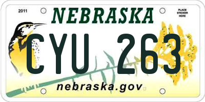 NE license plate CYU263