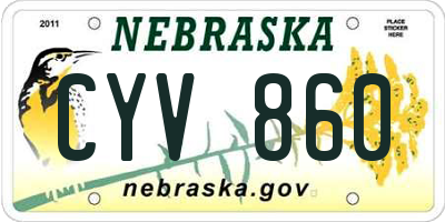 NE license plate CYV860