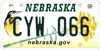 NE license plate CYW066