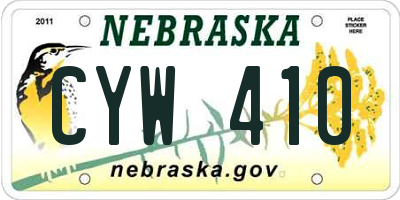 NE license plate CYW410