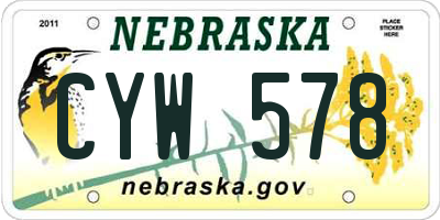 NE license plate CYW578