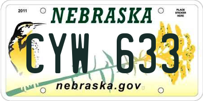 NE license plate CYW633