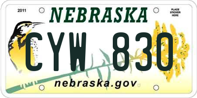 NE license plate CYW830