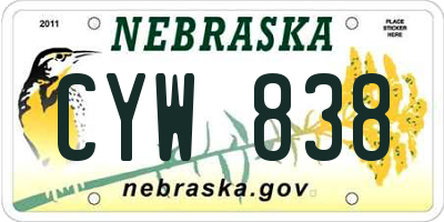 NE license plate CYW838