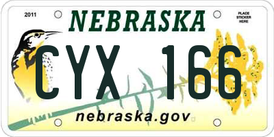 NE license plate CYX166