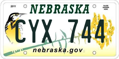 NE license plate CYX744