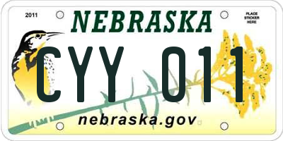 NE license plate CYY011