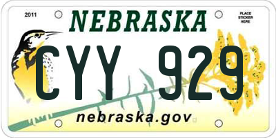 NE license plate CYY929