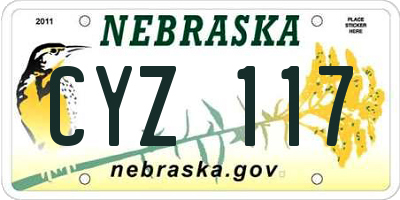 NE license plate CYZ117