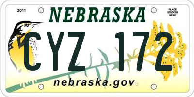 NE license plate CYZ172