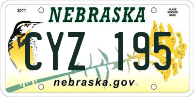 NE license plate CYZ195