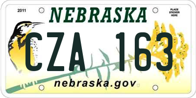 NE license plate CZA163
