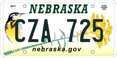 NE license plate CZA725