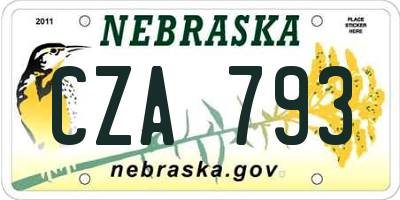 NE license plate CZA793