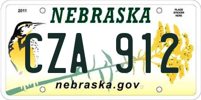 NE license plate CZA912