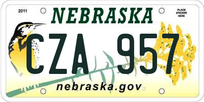 NE license plate CZA957