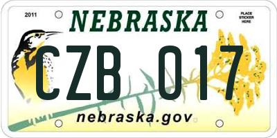 NE license plate CZB017