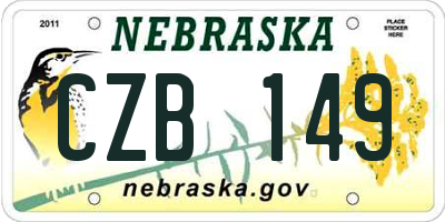 NE license plate CZB149