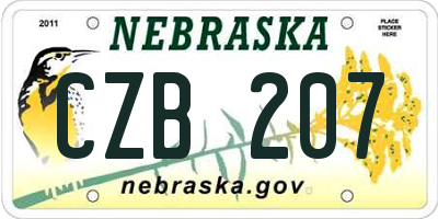 NE license plate CZB207