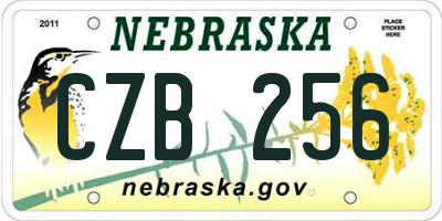 NE license plate CZB256