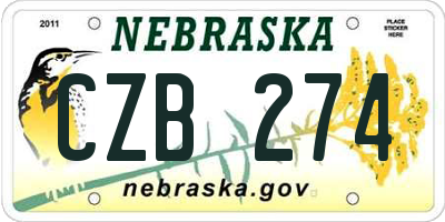 NE license plate CZB274