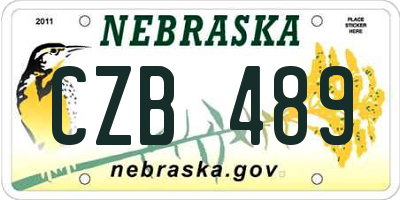 NE license plate CZB489