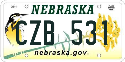 NE license plate CZB531